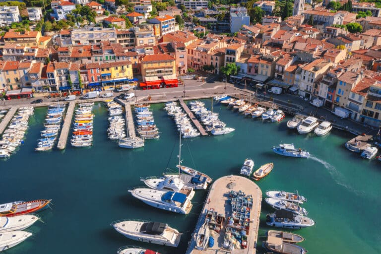 Aerial view of Cassis Provence Alpes Cote d'Azur Marseille France